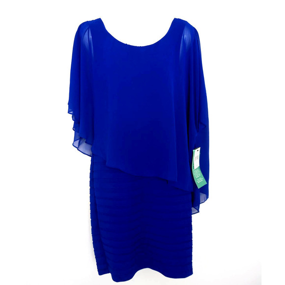 NWT Scarlett Sheer Asymmetrical Drape Dress - Picture 1 of 8